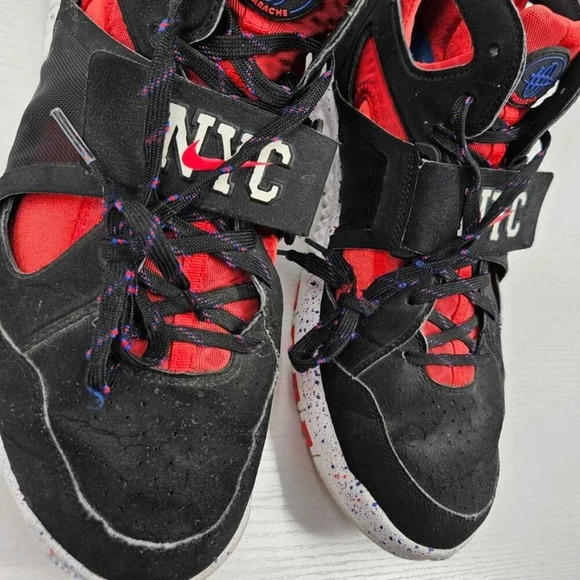 Nike 559599-016 Huarache Free Sheild "NYC Pack" Mens Black Red Sport Shoes Sz 12 - Picture 4 of 9